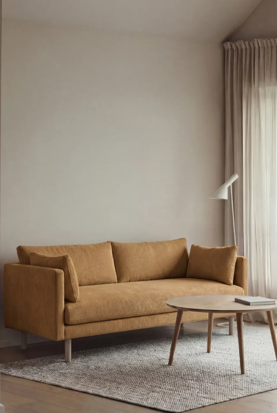 1898 Sofas*Linnevik sofa, Jump Honey 1959-white-oiled oak, 2-seater Yellow