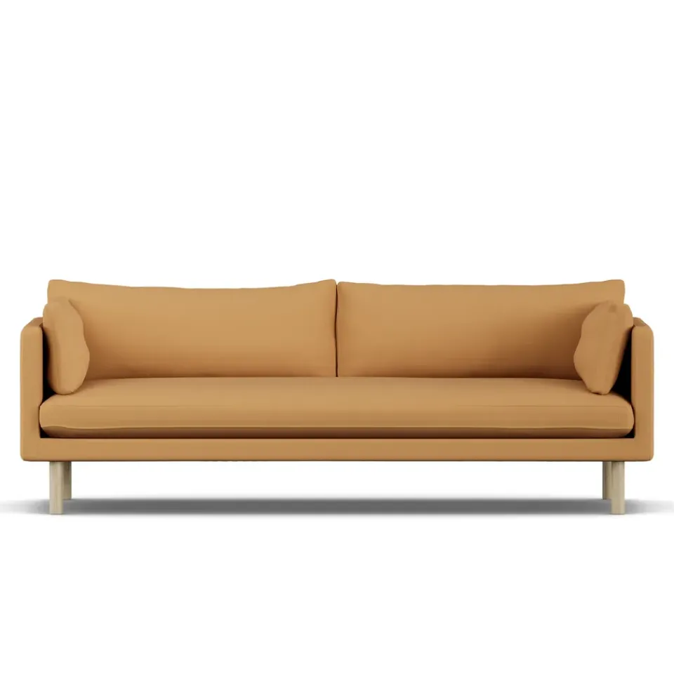 1898 Sofas*Linnevik sofa, Jump Honey 1959-white-oiled oak, 4-seater Yellow