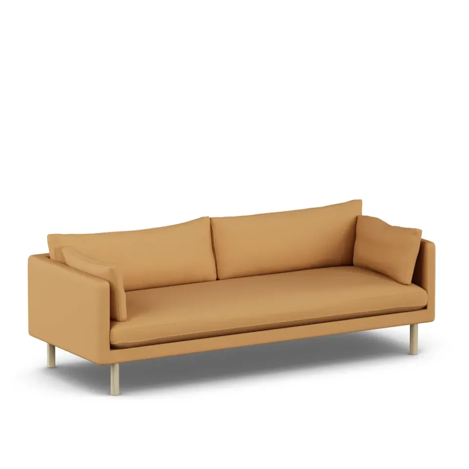 1898 Sofas*Linnevik sofa, Jump Honey 1959-white-oiled oak, 4-seater Yellow