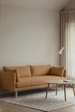 1898 Sofas*Linnevik sofa, Jump Honey 1959-white-oiled oak, 3-seater Yellow