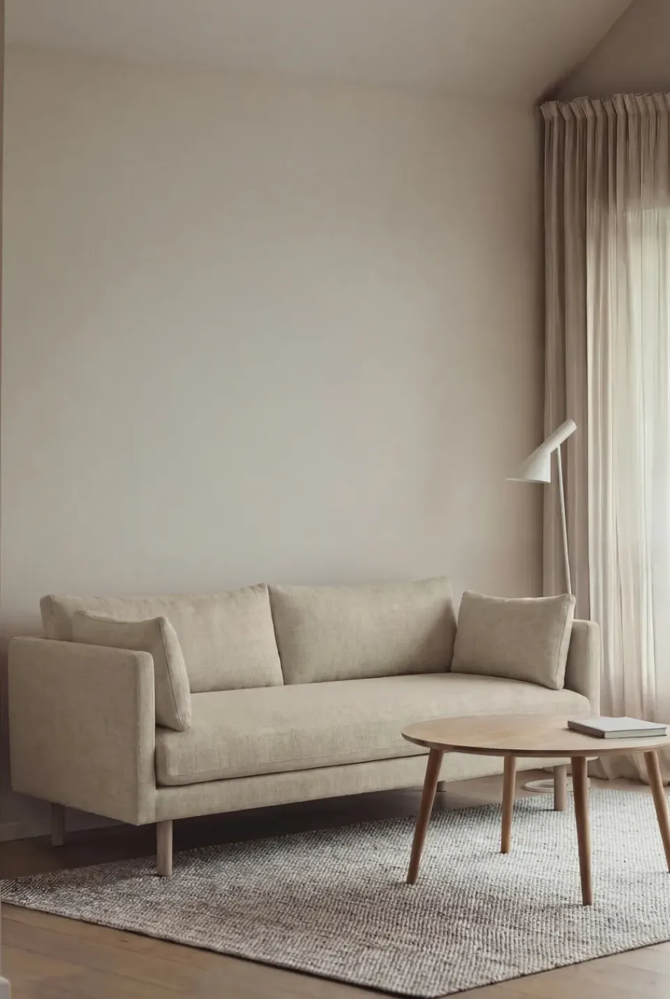 1898 Sofas*Linnevik sofa, Luiza 3981-white-oiled oak, 2-seater Beige