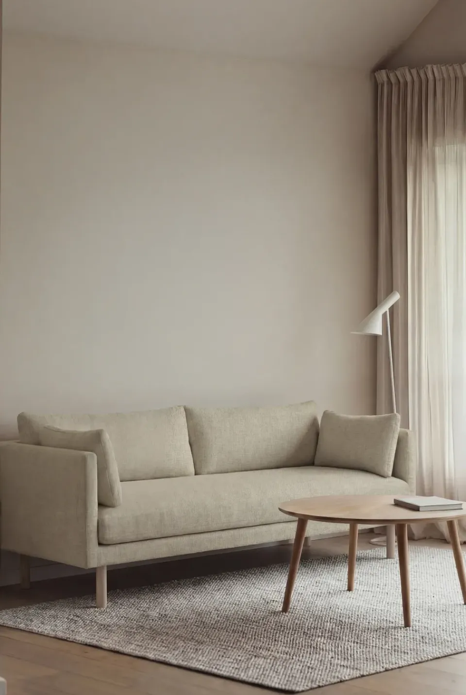 1898 Sofas*Linnevik sofa, Luiza 3981-white-oiled oak, 3-seater Beige