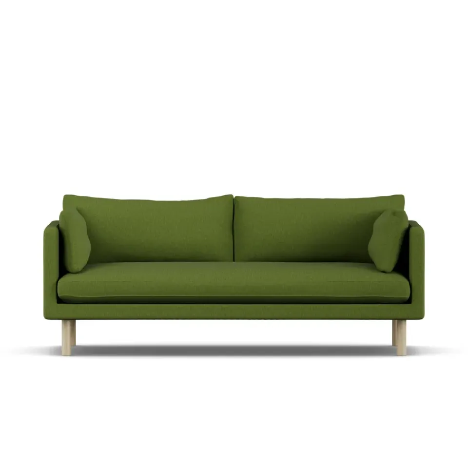 1898 Sofas*Linnevik sofa, Luiza 3975-white-oiled oak, 3-seater Green