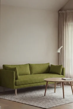 1898 Sofas*Linnevik sofa, Luiza 3975-white-oiled oak, 3-seater Green