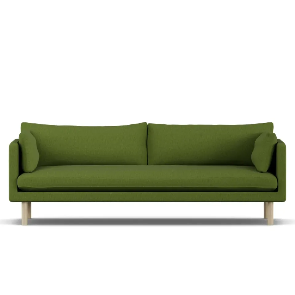 1898 Sofas*Linnevik sofa, Luiza 3975-white-oiled oak, 4-seater Green
