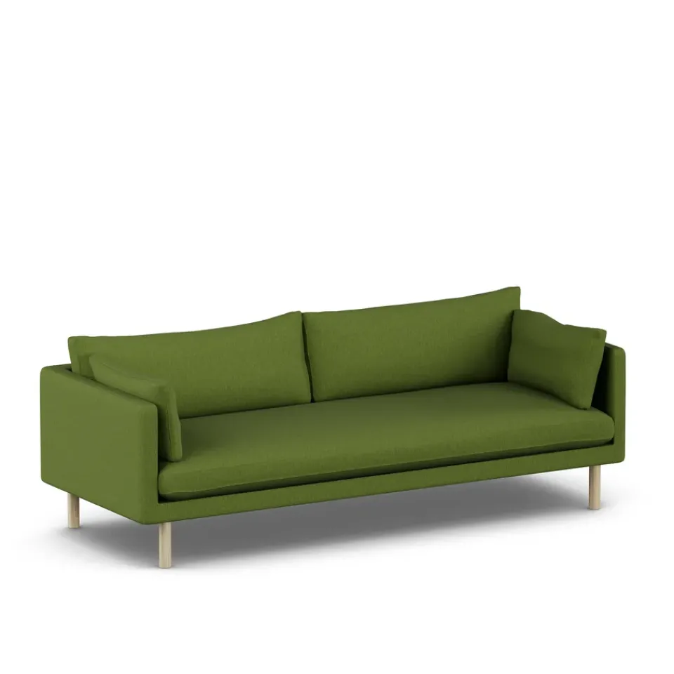 1898 Sofas*Linnevik sofa, Luiza 3975-white-oiled oak, 4-seater Green