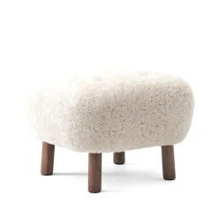 &Tradition Armchairs & Footstools*Little Petra ATD1 footstool, Sheepskin moonlight-oiled walnut legs White