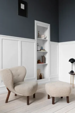 &Tradition Armchairs & Footstools*Little Petra VB1 armchair incl. pouffe ATD1, White-oiled oak - Sahara Brown