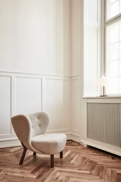 &Tradition Armchairs & Footstools*Little Petra VB1 armchair, Oiled walnut-Karakorum 003 Beige