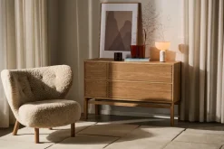 &Tradition Armchairs & Footstools*Little Petra VB1 armchair, White oiled oak-Moonlight Beige