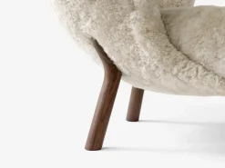 &Tradition Armchairs & Footstools*Little Petra VB1 armchair incl. pouffe ATD1, Oiled walnut-Moonlight Beige