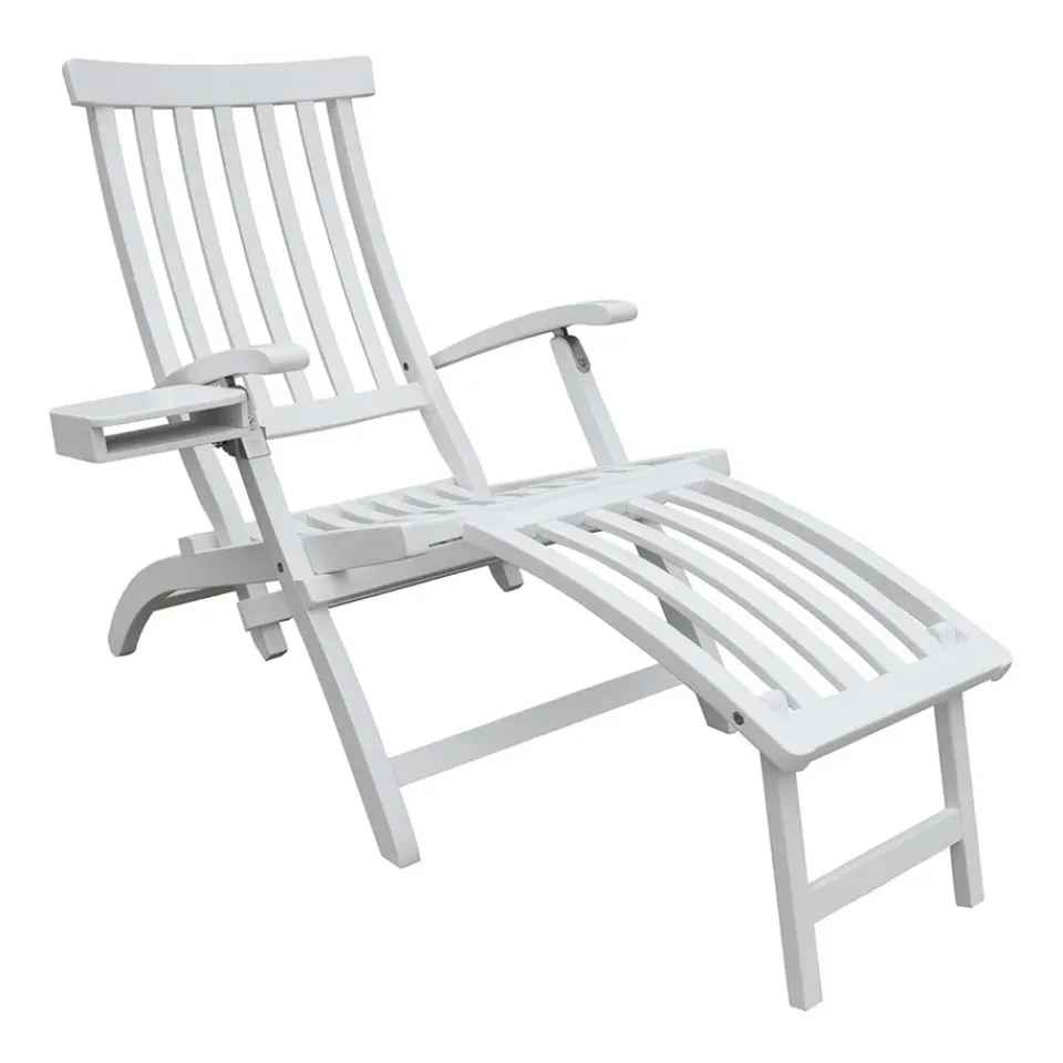 Stockamöllan Seating*Lobby deck chair, Incl. tray and rain cover White