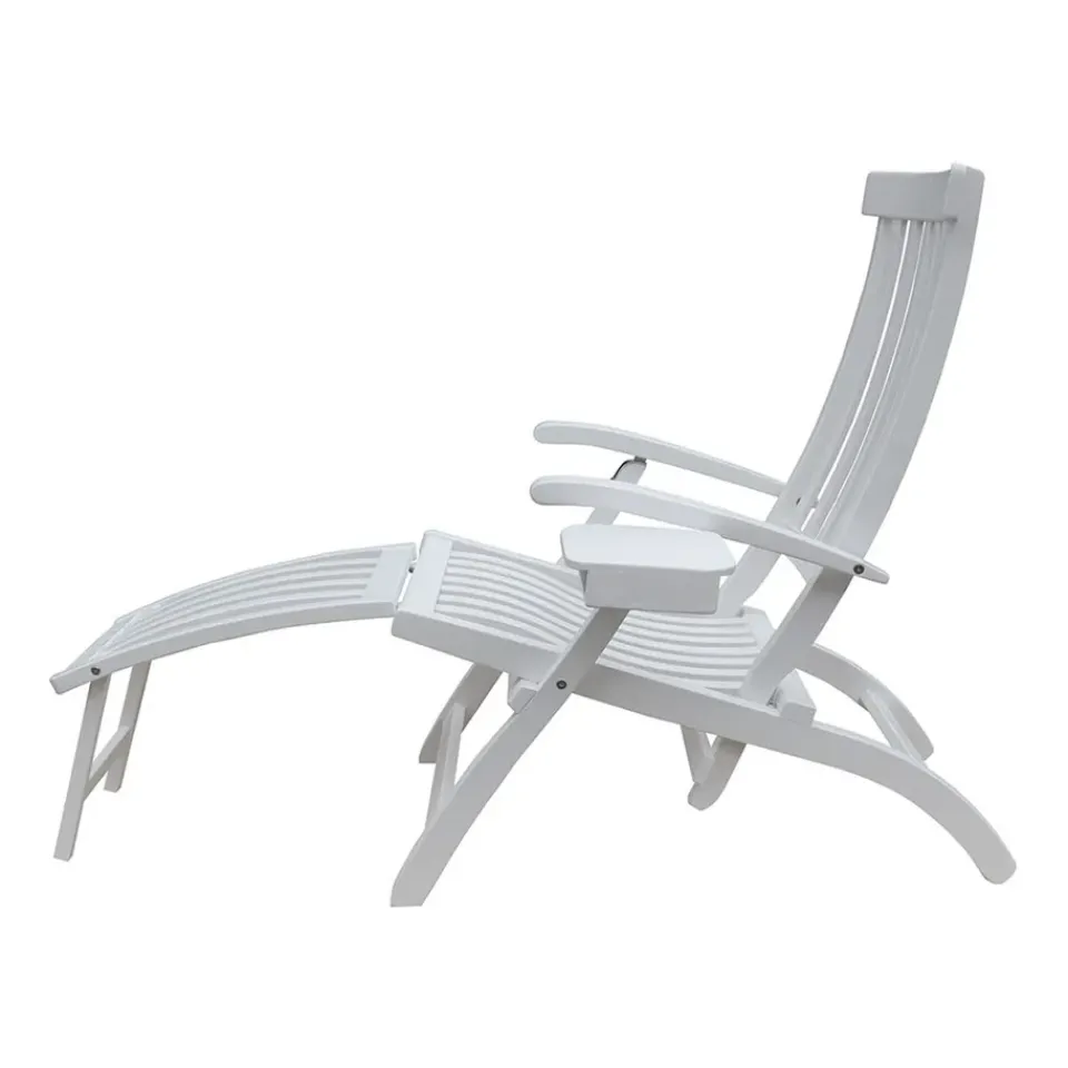 Stockamöllan Seating*Lobby deck chair, Incl. tray and rain cover White