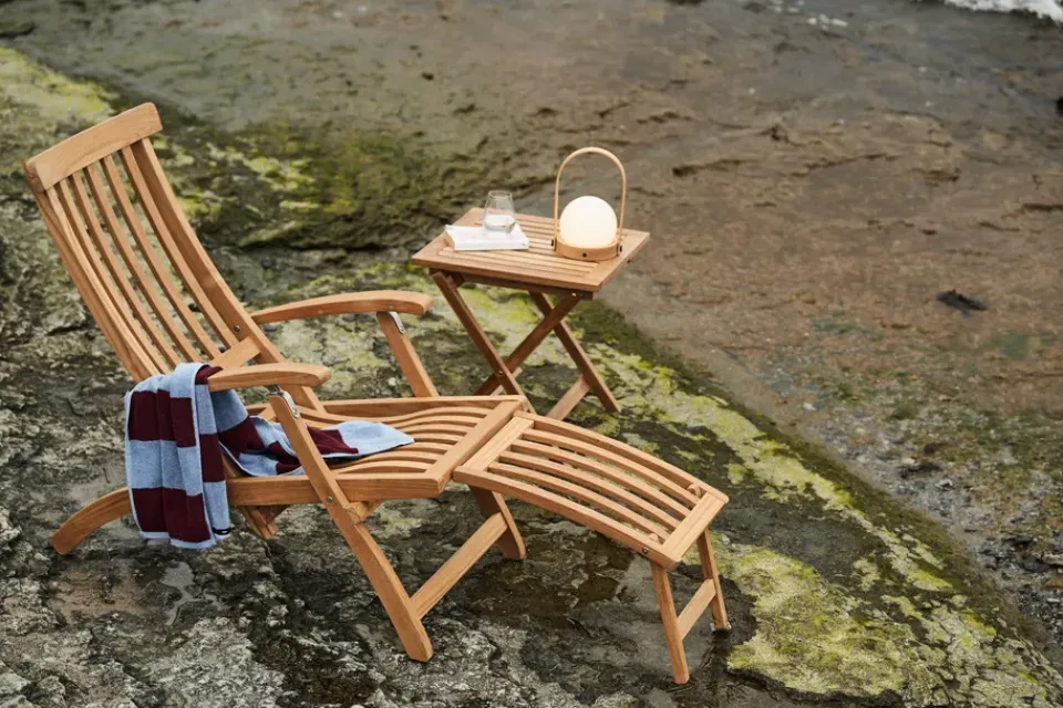 Stockamöllan Seating*Lobby deck chair, Incl. tray and rain cover Brown