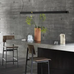 Muuto Bar Stools*Loft barstool, Oak-high-dusty green steel legs Beige