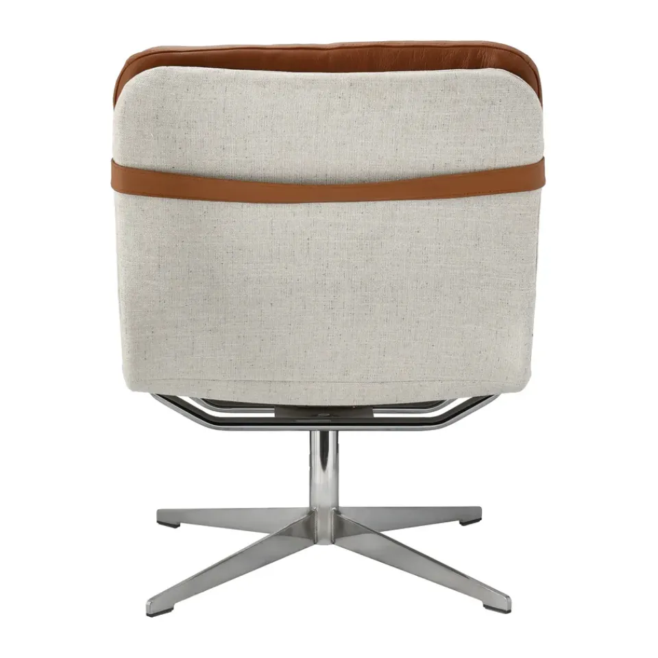 1898 Armchairs & Footstools*Loholm armchair with swivel function, Cognac leather-Bern 0341 Beige