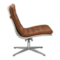 1898 Armchairs & Footstools*Loholm armchair with swivel function, Cognac leather-Bern 0341 Beige