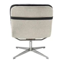 1898 Armchairs & Footstools*Loholm armchair with swivel function, leather-Bern Beige 0341 Black