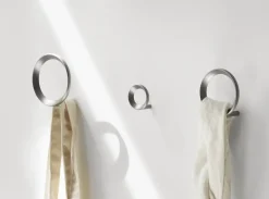 Normann Copenhagen Clothes Hooks & Hangers*Loop hook medium Ø7.8 cm, Brushed Zinc Silver-coloured