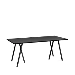 HAY Dining Tables*Loop Stand dining table, linoleum-, 180 cm Black