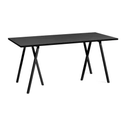 HAY Dining Tables*Loop Stand dining table, linoleum-, 160 cm Black