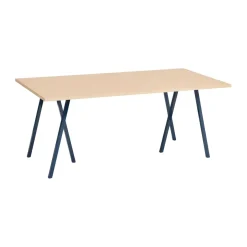 HAY Dining Tables*Loop Stand dining table 87,5x180 cm, Deep blue-clear lacq. oak BlueBrown