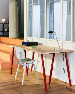 HAY Dining Tables*Loop Stand dining table 77,5x160 cm, Maroon red-clear lacq. oak RedBrown