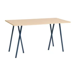 HAY Bar Tables*Loop Stand incl. support bar table 87,5x180 cm, Deep blue-clear lacq. oak BlueBrown