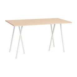 HAY Bar Tables*Loop Stand incl. support bar table 87,5x180 cm, White-clear lacq. oak WhiteBrown