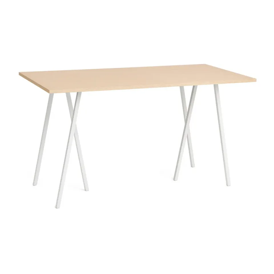 HAY Bar Tables*Loop Stand incl. support bar table 87,5x180 cm, White-clear lacq. oak WhiteBrown