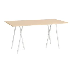 HAY Bar Tables*Loop Stand incl. support bar table 92,5x200 cm, White-clear lacq. oak WhiteBrown