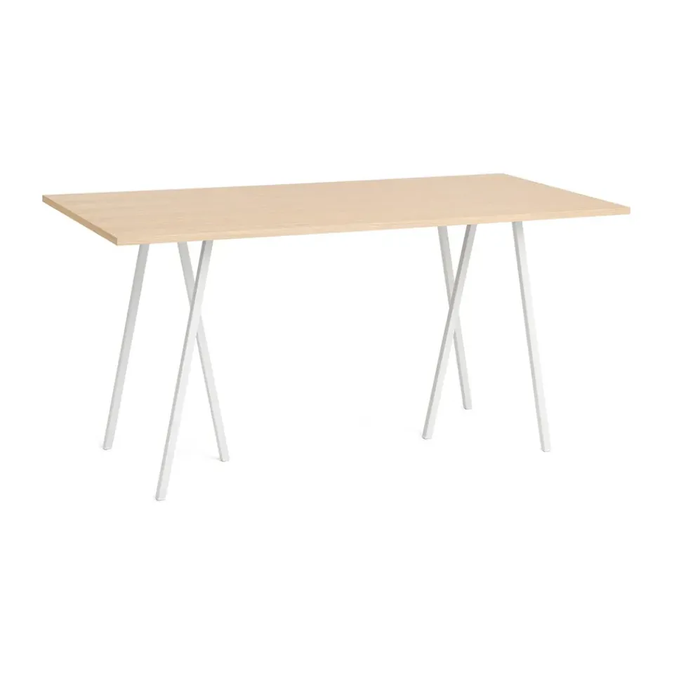 HAY Bar Tables*Loop Stand incl. support bar table 92,5x200 cm, White-clear lacq. oak WhiteBrown