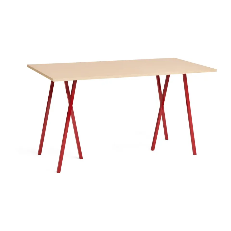 HAY Bar Tables*Loop Stand incl. support bar table 87,5x180 cm, Maroon red-clear lacq. oak RedBrown