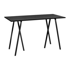 HAY Bar Tables*Loop Stand incl. support bar table 77,5x160 cm, - linoleum- ash Black
