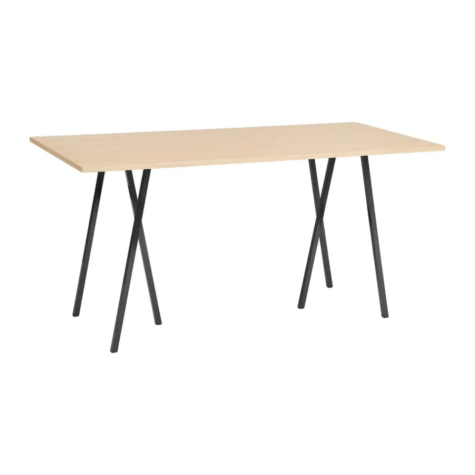 HAY Bar Tables*Loop Stand incl. support bar table 92,5x200 cm, Black-clear lacq. oak BlackBrown