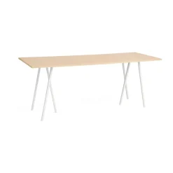 HAY Bar Tables*Loop Stand incl. support bar table 92,5x250 cm, White-clear lacq. oak WhiteBrown