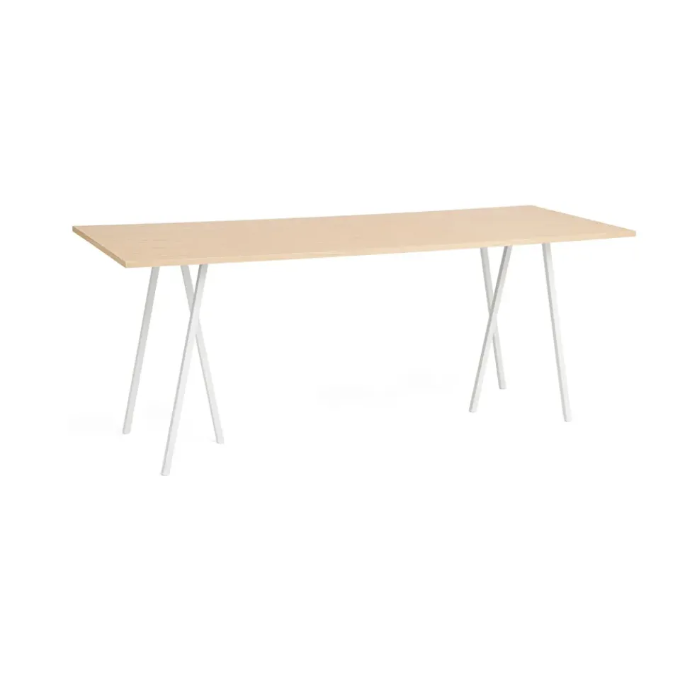 HAY Bar Tables*Loop Stand incl. support bar table 92,5x250 cm, White-clear lacq. oak WhiteBrown