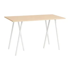 HAY Bar Tables*Loop Stand incl. support bar table 77,5x160 cm, White-clear lacq. oak WhiteBrown