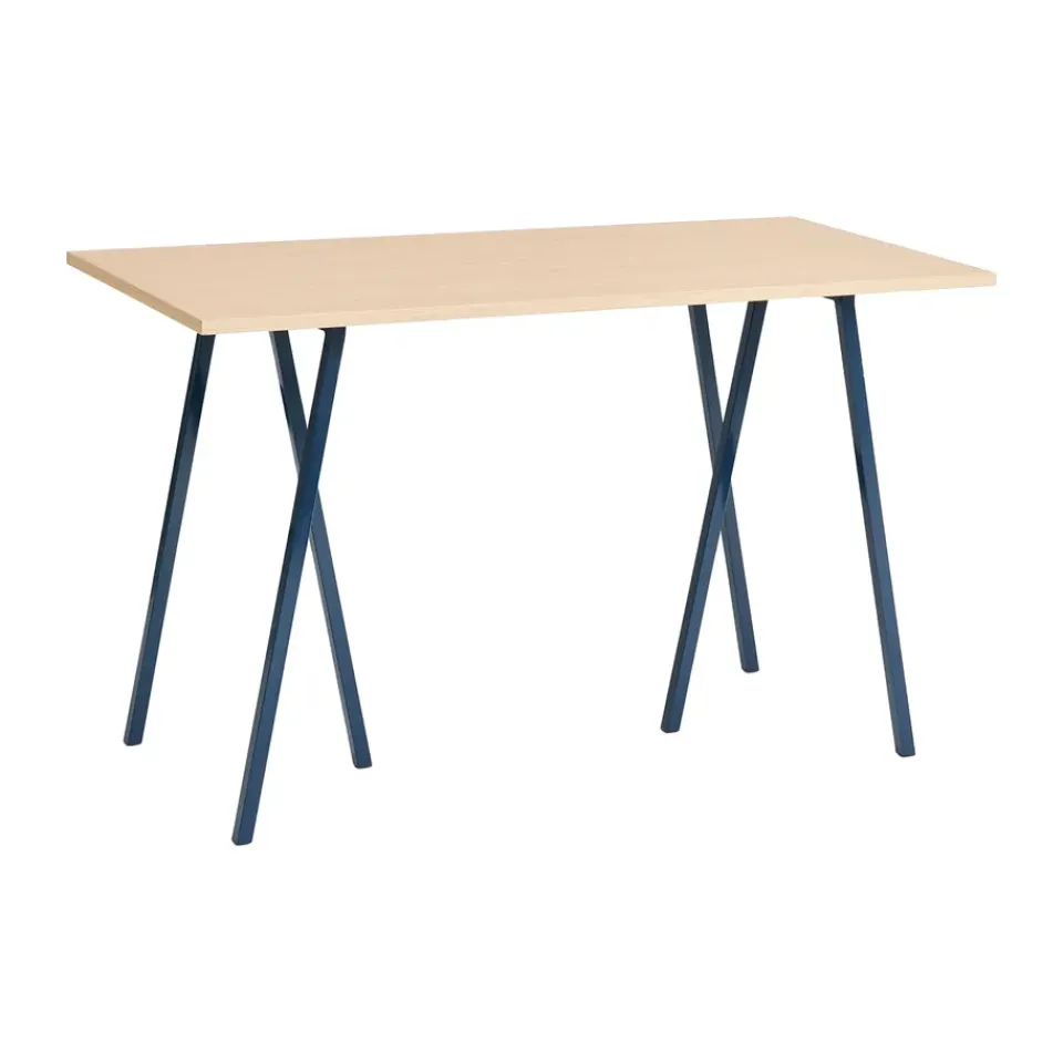 HAY Bar Tables*Loop Stand incl. support bar table 77,5x160 cm, Deep blue-clear lacq. oak BlueBrown