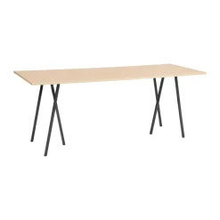 HAY Bar Tables*Loop Stand incl. support bar table 92,5x250 cm, Black-clear lacq. oak BlackBrown