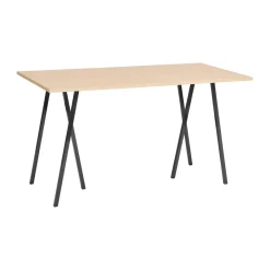HAY Bar Tables*Loop Stand incl. support bar table 87,5x180 cm, Black-clear lacq. oak BlackBrown