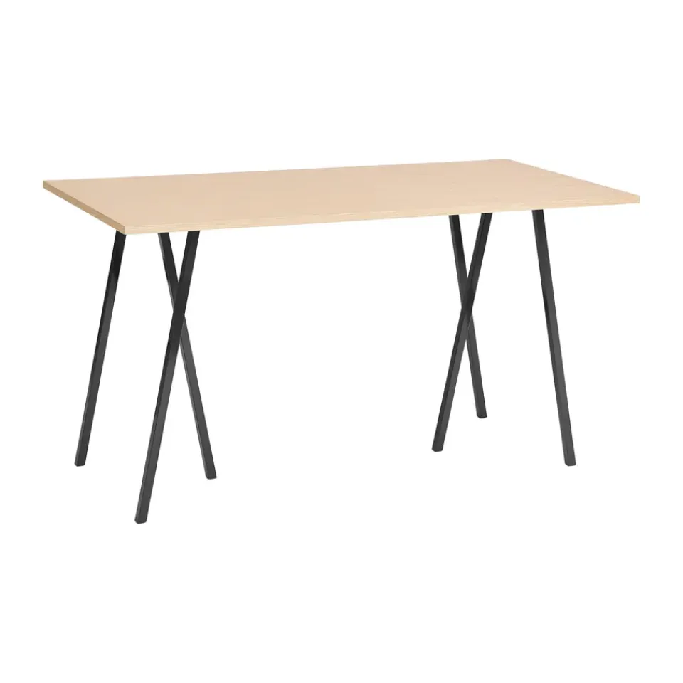 HAY Bar Tables*Loop Stand incl. support bar table 87,5x180 cm, Black-clear lacq. oak BlackBrown
