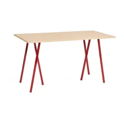 HAY Dining Tables*Loop Stand incl. support dining table 87,5x180 cm, Maroon red-clear lacq. oak RedBrown