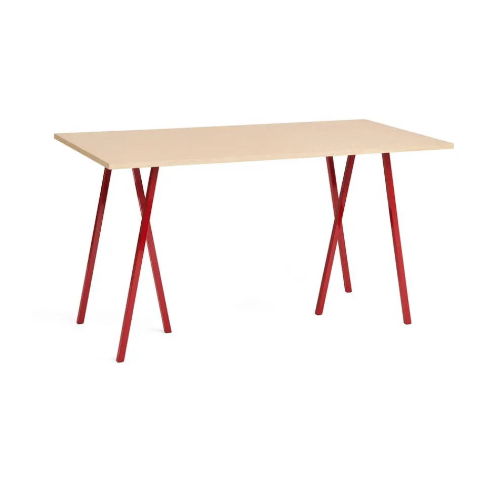 HAY Dining Tables*Loop Stand incl. support dining table 87,5x180 cm, Maroon red-clear lacq. oak RedBrown