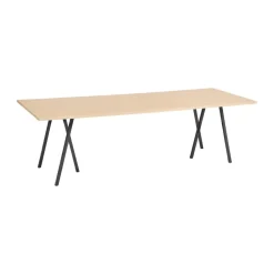 HAY Dining Tables*Loop Stand incl. support dining table 92,5x250 cm, Black-clear lacq. oak BlackBrown