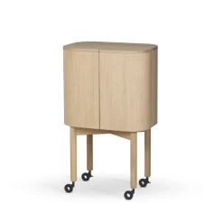 Northern Display & Glass Cabinets*Loud bar cabinet on wheels, Light oiled oak BeigeBrown