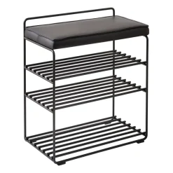 Maze Stools*Lower East Seat shelf-stool 50x28x58 cm, - leather Black