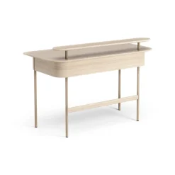 Swedese Desks*Luna desk with drawer and shelf, Oak white-pigmented Brown