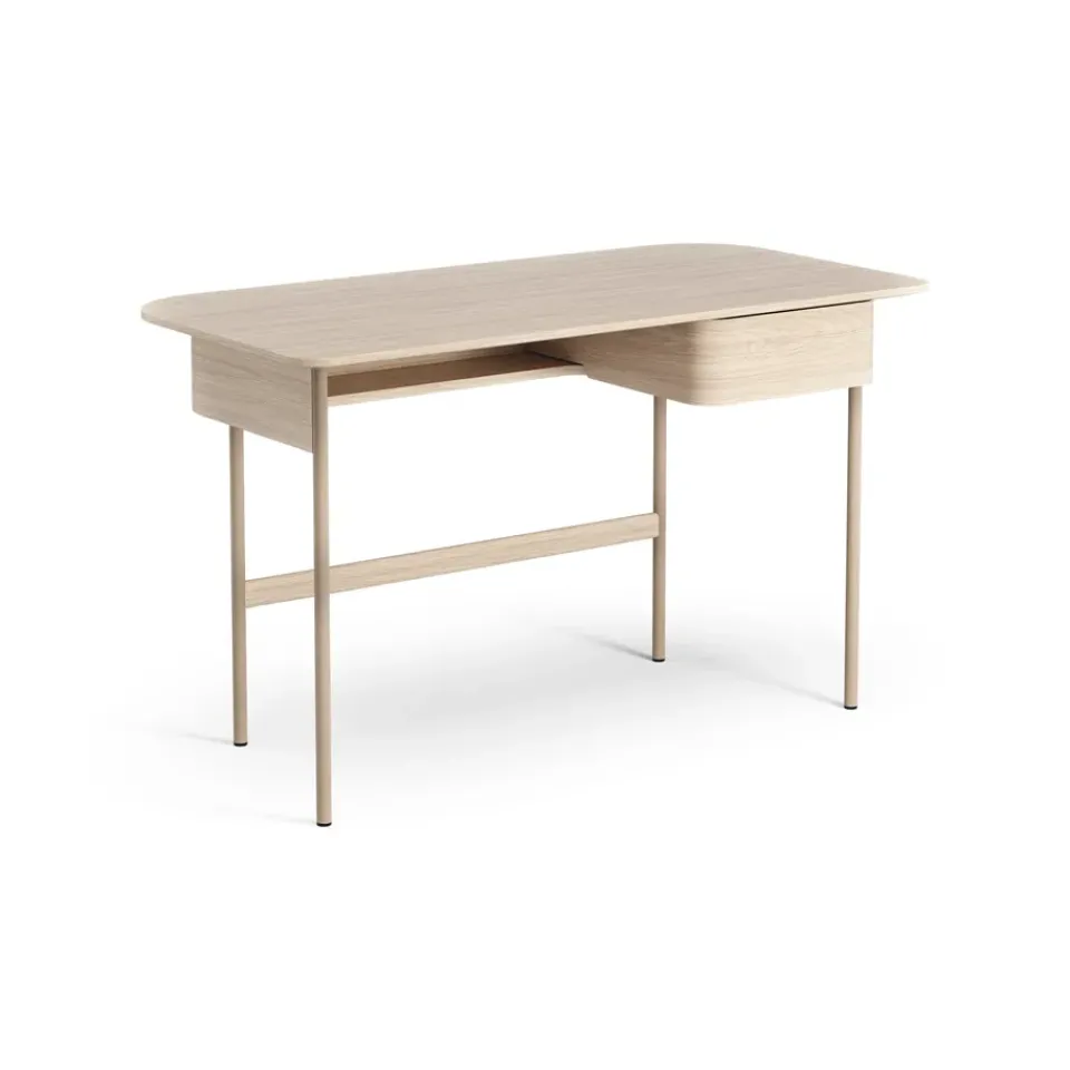 Swedese Desks*Luna desk with drawer, Oak white-pigmented Brown