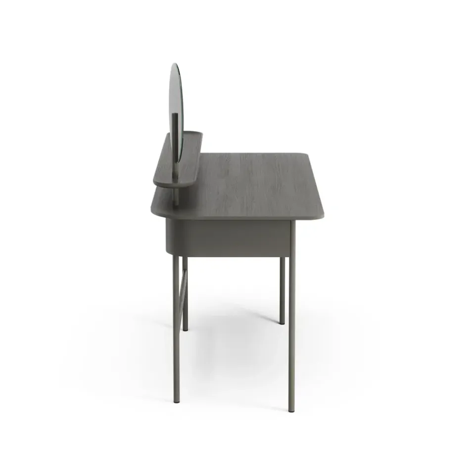 Swedese Desks*Luna desk with drawer, shelf and mirror, Oak orkan Grey